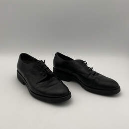 Mens Black Leather Almond Toe Lace-Up Formal Derby Dress Shoes Size 40 alternative image