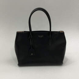 Womens Black Leather Bottom Stud Inner Pocket Double Handle Shoulder Bag