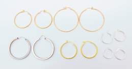 Artisan 925 & Yellow & Rose Vermeil Etched Textured & Smooth Square & Rounded Tube Hoop Earrings Variety 18.8g
