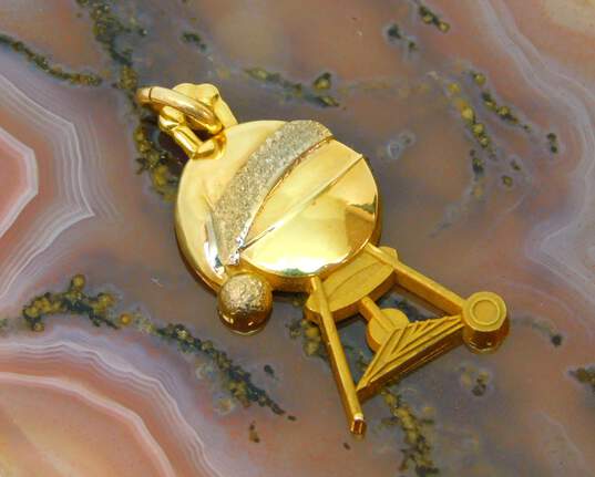 14K Yellow Gold Santa Hat On Grill Unique Pendant 3.6g image number 1