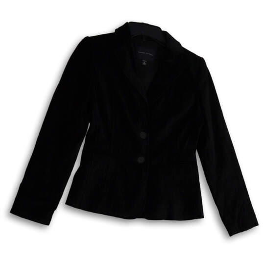 Womens Black Regular Fit Long Sleeve Single Breasted Two Button Blazer Sz 2 image number 1