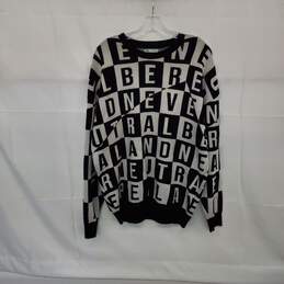 Zara Black & White Cotton Blend Sweater WM Size XL