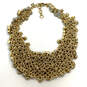 Designer J. Crew Gold-Tone Link Chain Crystal Cut Stone Statement Necklace image number 2
