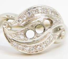 Vintage 10K White Gold 0.26 CTTW Diamond Ring Setting- For Repair 4.5g alternative image