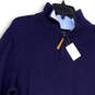NWT Womens Blue Mock Neck Quarter-Zip Long Sleeve Pullover Sweater Size M image number 4