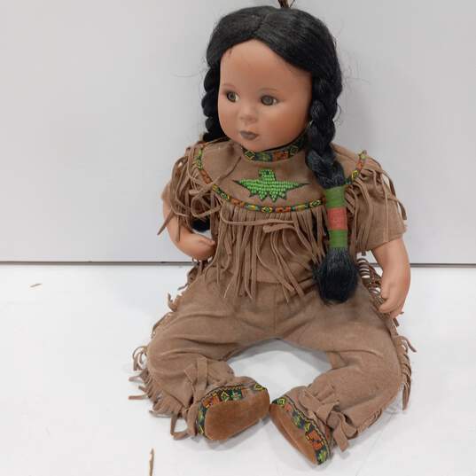 Danbury Mint & American Diary Native American Girls Dolls Assorted 3pc Lot image number 5