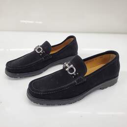Salvatore Ferragamo Men's Gancini Black Suede Dress Shoes Size 8 w/COA