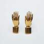 Solid 14k Gold Diamond Hand Cup On Earrings 9.2g image number 5