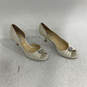 Womens Celine Ivory Peep Toe Slip-On Stiletto D'Orsay Wedding Heels Sz 7.5 image number 3
