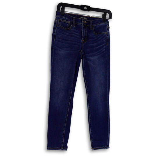 Womens Blue Denim Mercantile Medium Wash Pockets Skinny Leg Jeans Size 26 image number 1