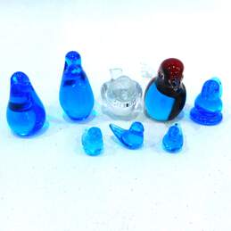 Assorted Vintage Glass Bird Figurines Bluebirds Of Happiness Signed