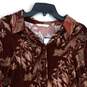 Soft Surroundings Womens Red Brown Floral Spread Collar Button-Up Shirt Size XL image number 3