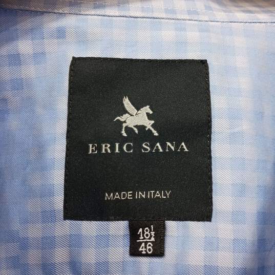 Eric Sana Blue Button Up Shirt Men's Size 18.5/46 image number 5
