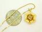Vintage Crown Trifari Gold Tone Flower Pendant Necklace 3.3g image number 4