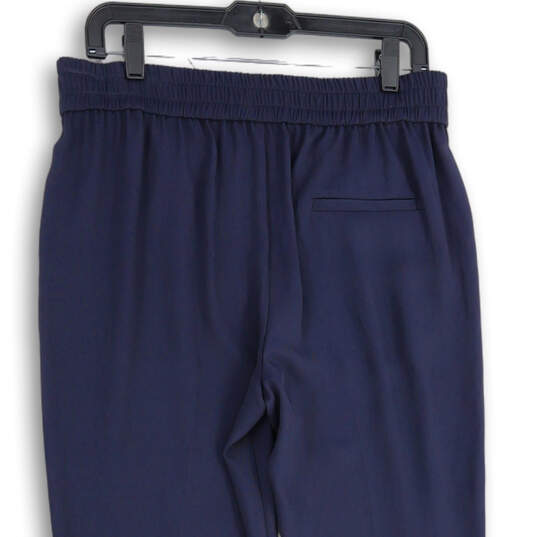 NWT Womens Navy Blue Elastic Waist Pull-On Straight Leg Ankle Pants Size M image number 4