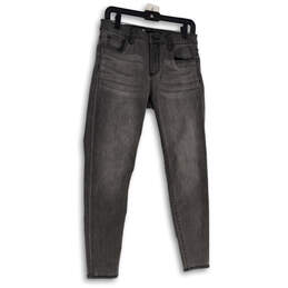 Womens Gray Denim Medium Wash Stretch Pockets Skinny Leg Ankle Jeans Size 4