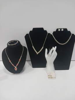 5 Pieces Of Assorted Silver-Tone Costume Jewelry