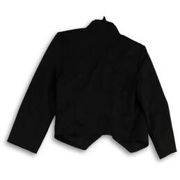 Womens Gray Collared Besom Pocket Long Sleeve Open Front Blazer Size 8 alternative image