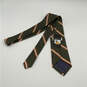 NWT Mens Green Silk Striped Four-In-Hand Classic Clip-On Designer Neck Tie image number 2