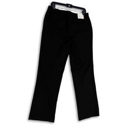 NWT Womens Black Flat Front Slash Pockets Straight Leg Chino Pants Size 10 alternative image