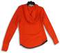 Womens Orange Thumb Hole Long Sleeve Drawstring Pullover Hoodie Size Small image number 2