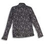 NWT Womens Gray Paisley Long Sleeve Quarter Zip Activewear Top Size Medium image number 2