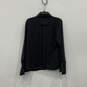 Womens Black Sheer Long Sleeve Pleated Button Front Blouse Top Size 4 image number 2