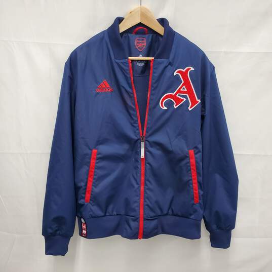 Adidas Arsenal Soccer MN's Blue & Red Bomber Jacket Size M image number 1