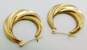 14K Yellow Gold Rippled Hoop Earrings 2.9g image number 2