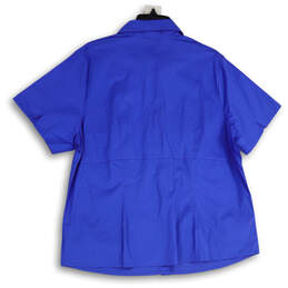NWT Womens Blue Short Sleeve Spread Collar Button-Up Shirt Size 14/16 alternative image