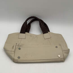 Womens Beige Leather Studed Inner Zip Pocket Top Handle Fashionable Handbag alternative image
