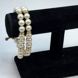 Designer Juicy Couture Gold-Tone Toggle Beaded Wrap Bracelet