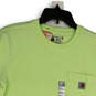NWT Womens Green Short Sleeve Crew Neck Pocket Pullover T-Shirt Size Small image number 3