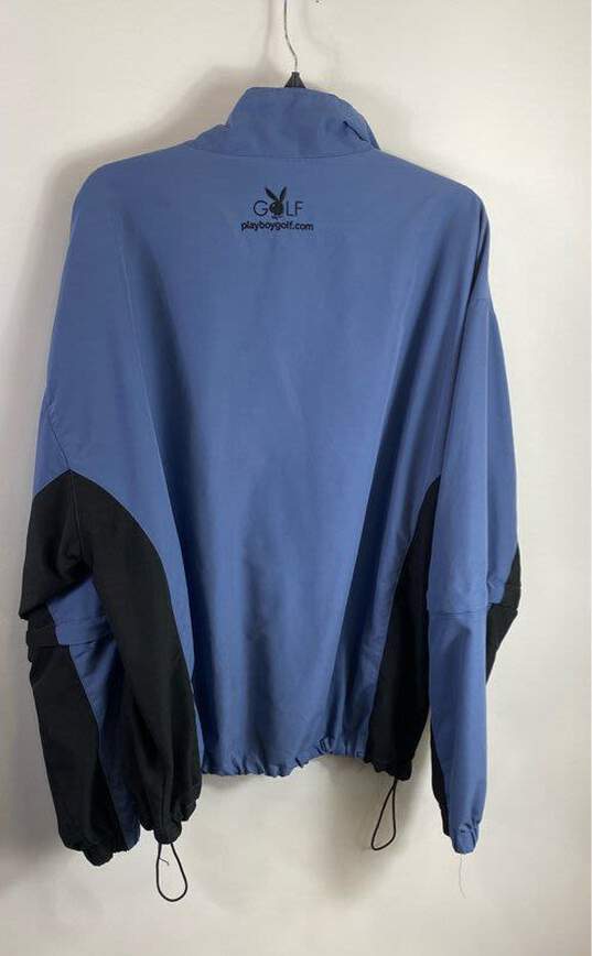 Playboy Men Blue Golf Quarter Zip Jacket XL image number 2