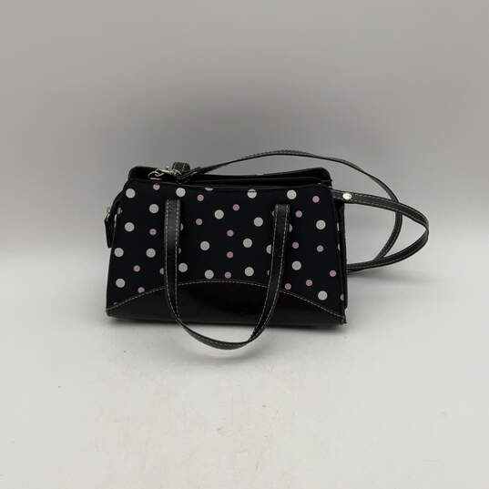 Womens Black Polka Dot Bottom Studs Adjustable Strap Zipper Crossbody Bag image number 2