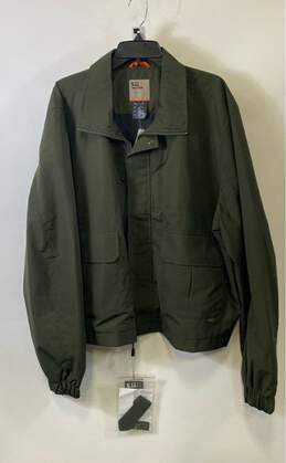 NWT 5.11 Tactical Mens Green Long Sleeve Full Zip Pockets Bomber Jacket Sz XXL