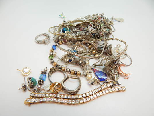 925 Silver SCRAP Jewelry & Stones Lot 152.9g image number 2