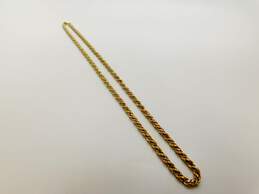 18K Two Tone Gold Twisted Rope Chain Necklace 32.4g alternative image