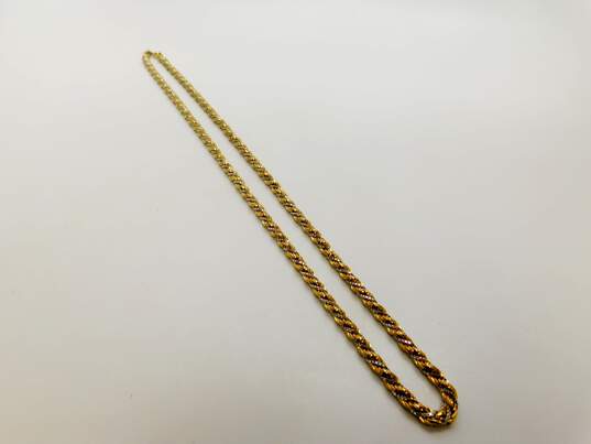 18K Two Tone Gold Twisted Rope Chain Necklace 32.4g image number 2