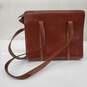 Vintage Bally Almond Brown Leather Square Zip Top Satchel Bag w/COA image number 4