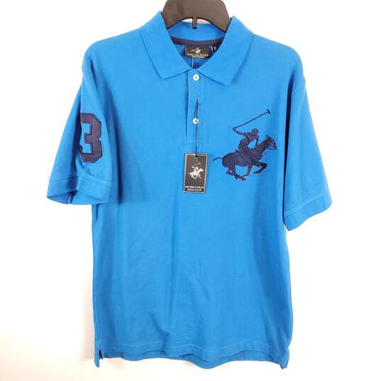 Beverly Hills Polo Club Men Blue Polo Shirt S NWT image number 1
