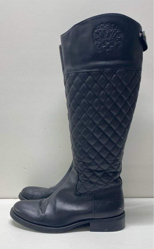 Vince Camuto Faya Quilted Leather Riding Boots Black 8 image number 1