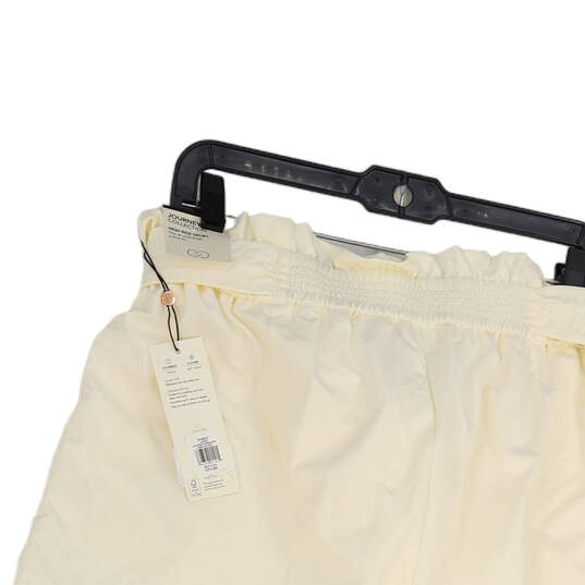 NWT Womens Ivory Flat Front Elastic Waist High Rise Paperbag Skort Size L image number 4
