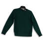 Womens Green Crew Neck Back Zip Long Sleeve Pullover Sweatshirt Size Medium image number 1