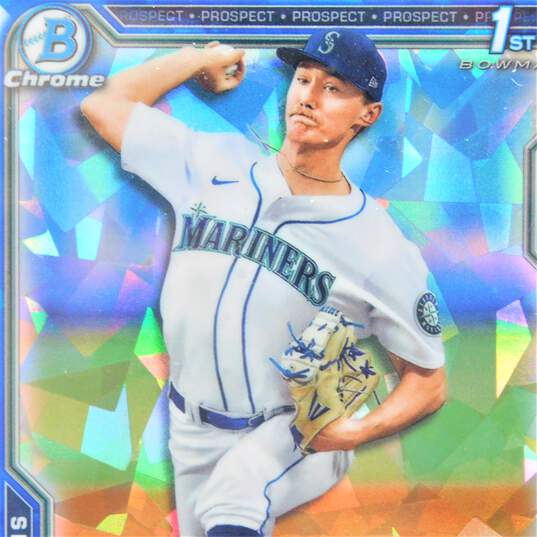 2021 Bryce Miller Bowman Chrome Draft Sapphire Pre-Rookie Seattle Mariners image number 2