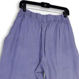 Womens Blue Tie Waist Pockets Regular Fit Classic Paperbag Pants Size XL alternative image