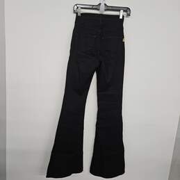 Vibrant Black High Waist Flare Denim Jeans alternative image