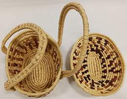 Bohemian Hippie Folk Art Bali Rattan Weaved Basket Purse With Lid alternative image