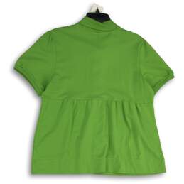 Style & Co. Womens Green Collared Short Sleeve Button Front Blouse Top Size L alternative image