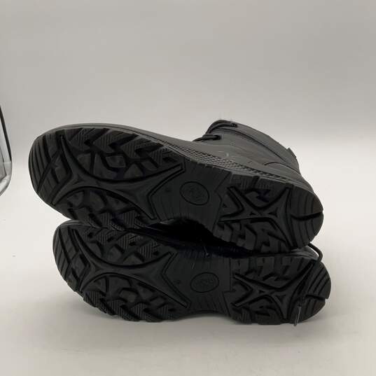 Unisex Black Eagle Black Leather Lace-Up Tactical Ankle Combat Boots Sz M11 W12 image number 5